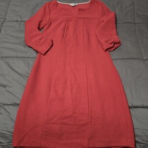 Boden Coral Pink Knee Length 3/4 Sleeve Dress